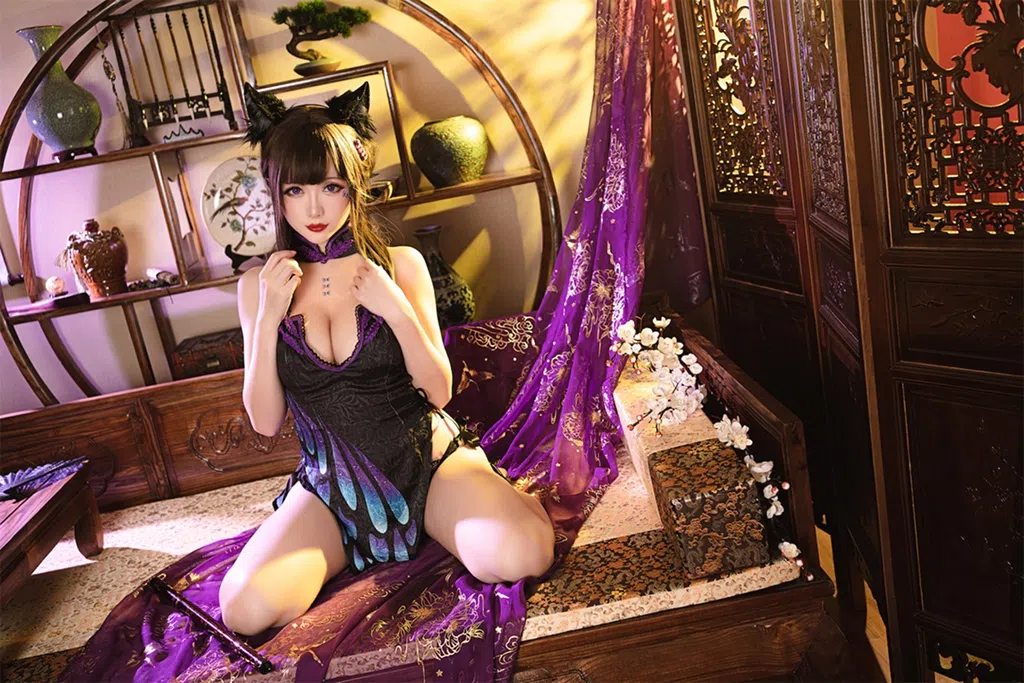 Hoshilily-星之迟迟-Butterfly-Cheongsam Of Page 3-14.webp